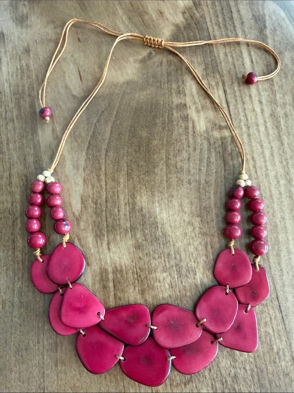 TAGUA Necklace Artisan Handmade Tagua colorful unique statement jewelry nwt 78